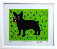 František R.Čech - Francouzský buldok - signovaný umělecký tisk v rámu